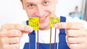 Technician showing safety switches