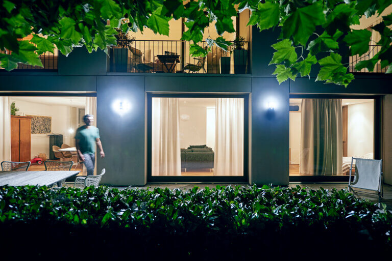 Modern holiday lodge exterior